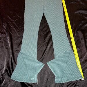 light blue XS flare leg ribbed pants